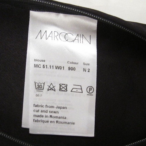 MarcCain blouse black V-neck size 2 S-M like new