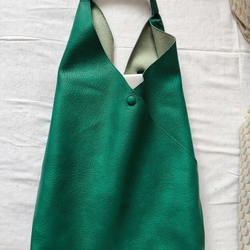 Hobo bag shoulder green eco leather new