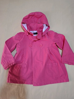Benetton Waterproof Coat Fuchsia With Hood 3-4 Years Like New