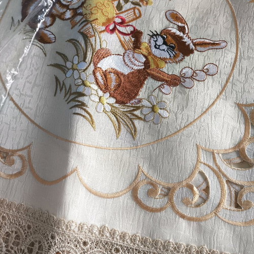 Easter tablecloth new beige color with bunny designs