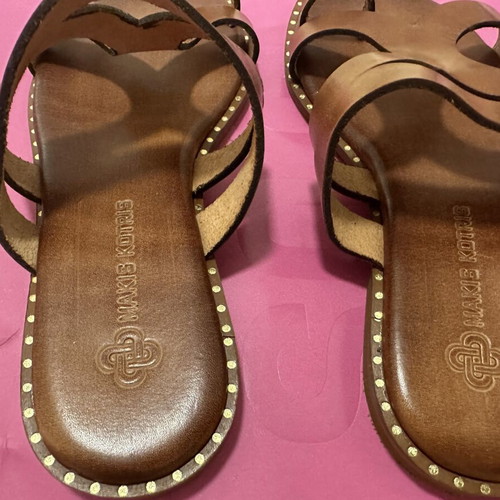 Makis Kotris leather sandals like new, size 37, beige
