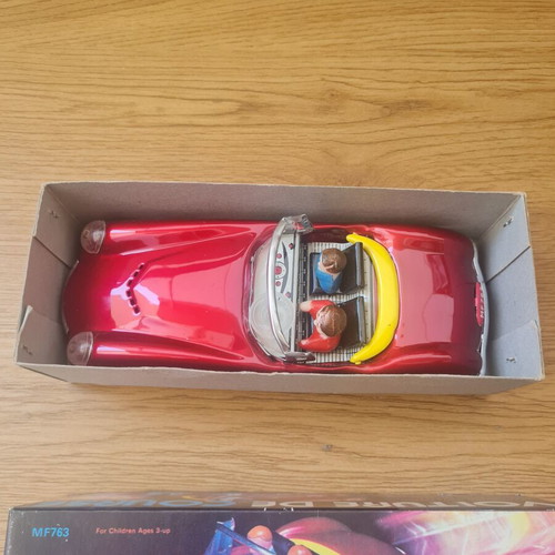 MF763 Red Racer collectible toy car with 2 drivers, like new