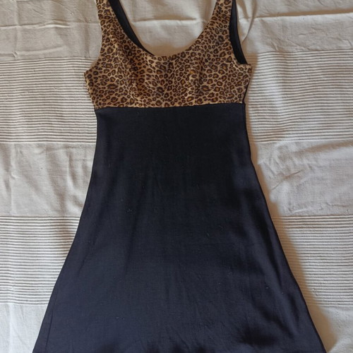 Morgan leopard dress used, size M, black and brown