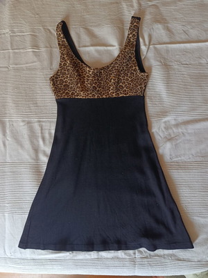 Morgan leopard dress used, size M, black and brown