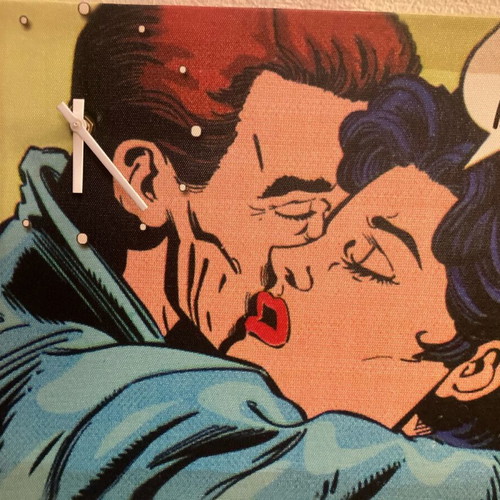 Pop art canvas wall clock analog like new