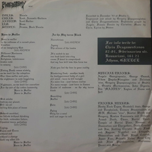 Phlebotomy Dawn Of Grief vinyl like new, metal