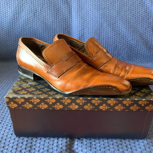Patrick Cox shoes used, brown tan, size 44, slip-ons