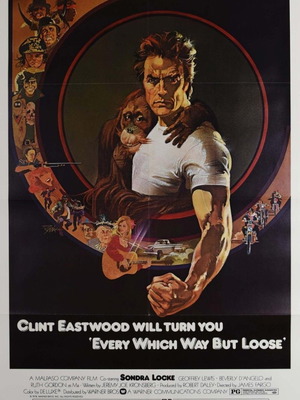 Every Which Way But Loose Clint Eastwood αυθεντικό κινηματογραφικό πόστερ 1978