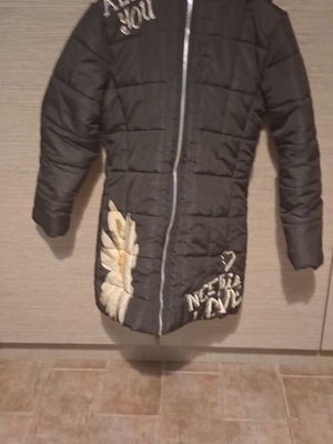 Girls' winter padded jacket, size 10, black