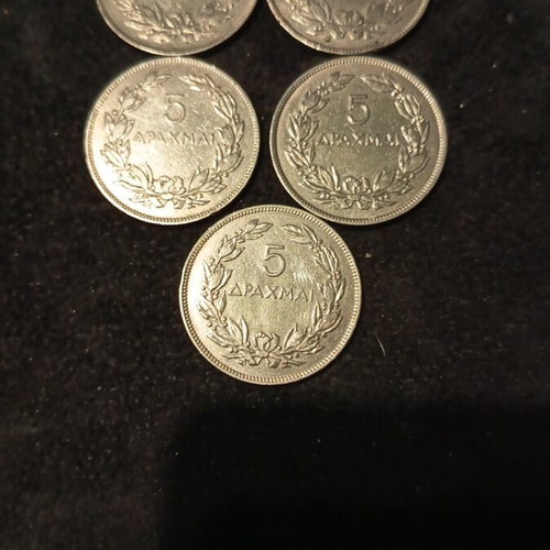 Greek 5 Drachma Coins 1930 like new