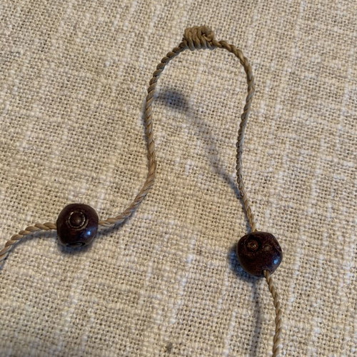 Handmade summer necklace like new, wooden beads, ceramic, stone, thread