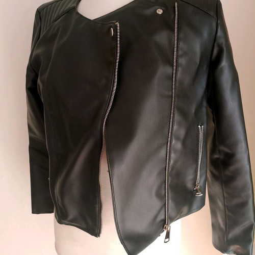 Women's biker jacket used, size Small, black