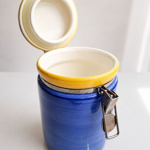 Storage Vase with Airtight Closure, Handmade Color, Like New