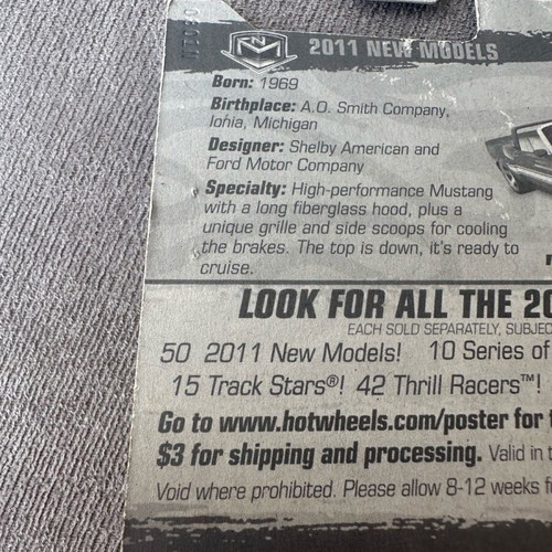 Hot Wheels 1969 Shelby GT-500 2011 like new