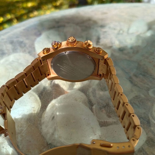 Jacques Farel stainless steel chronograph watch rose gold used