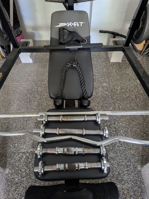 X-Fit Home Gym Set like new, complete fitness equipment