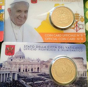 3 Coincards Βατικανο 50 λεπτα
