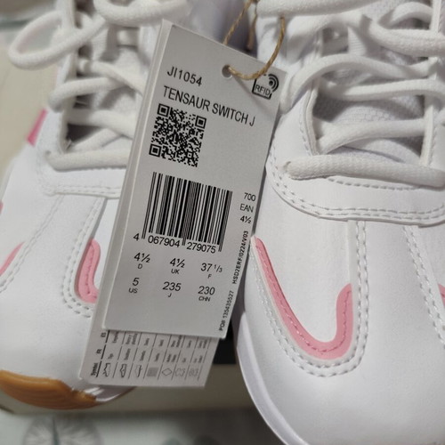 Adidas Tensaur Switch J sneakers, white and pink, size 37
