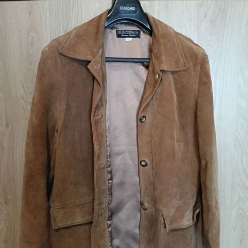 Men's genuine leather jacket brown new size M