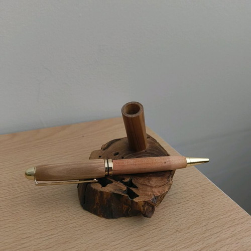 Olive Wood Pen with Natural Base, Refillable, Gift Spare