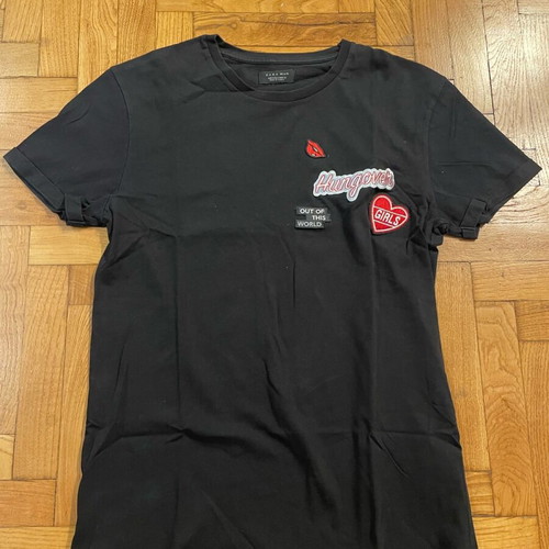 Zara short-sleeve shirt used, size S, black