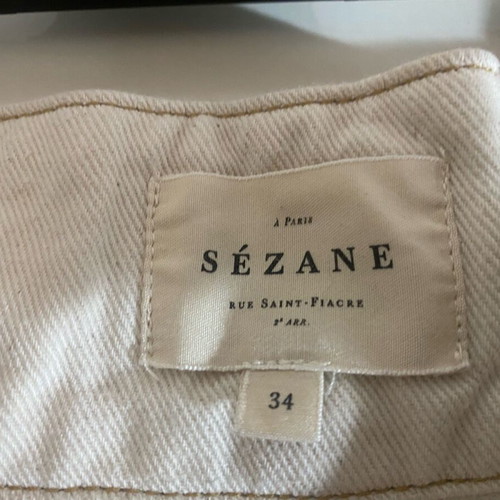 White/cream Sézane jeans-style pants used, size XS