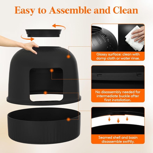 Cat litter box with plant and scoop, new