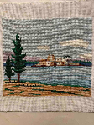 Handmade textile embroidery artwork