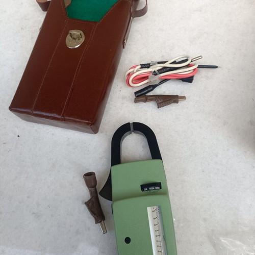 Analog Ammeter AC 30/100/300A with Leather Case vintage collectible