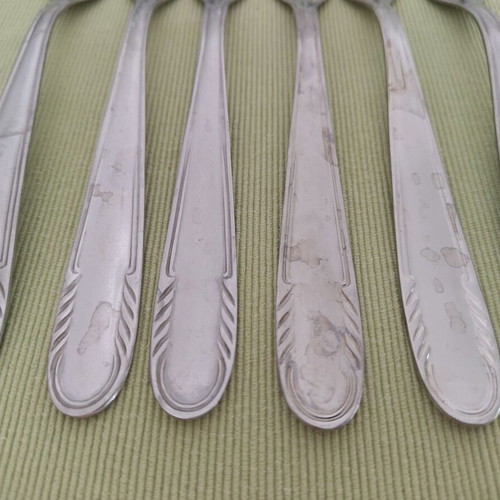 Forks set of 6 used, stainless steel from German brand Rostfrei 1970