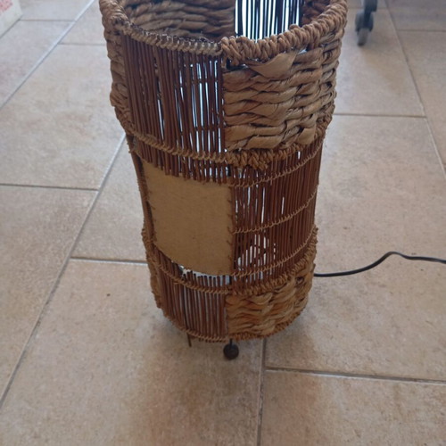 Floor lamp new, bamboo and rattan, 40cm height
