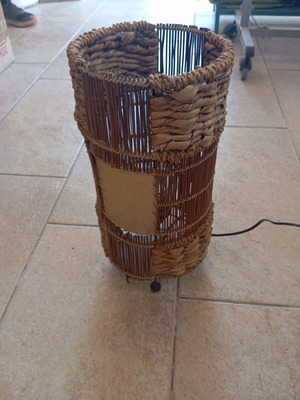 Floor lamp new, bamboo and rattan, 40cm height