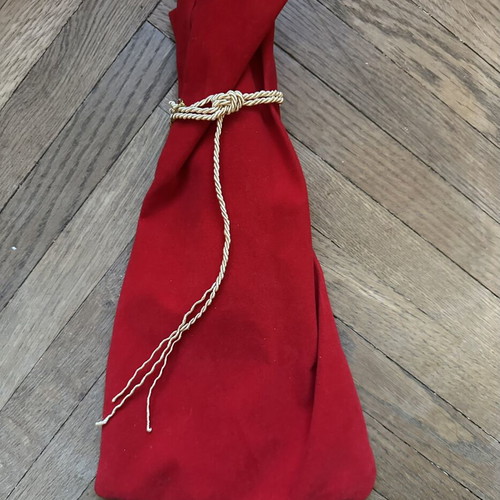Velvet red pouch new, 35 cm height