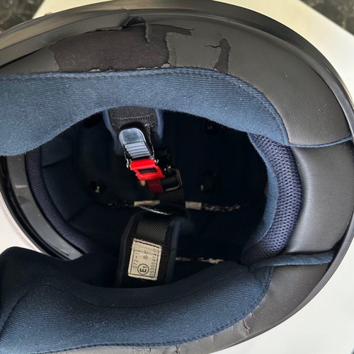 HJC IS 17 helmet used with leather fabric and scratches