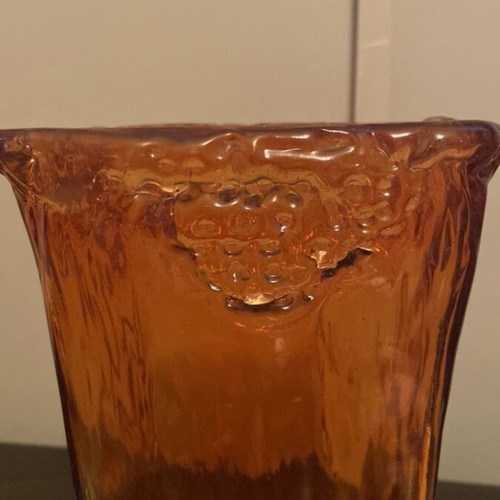 Decorative set vase and tray orange like new