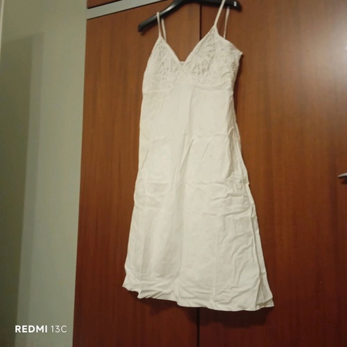 Dress with strap sleeve new, white, size M