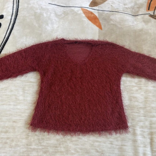 4You women's V blouse used, burgundy with sequins