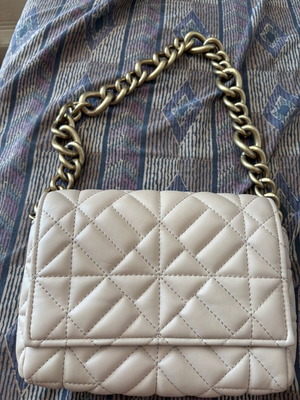 Zara women's handbag like new, beige with gold strap