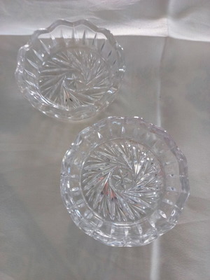 Pinwheel crystal plates used, set of 2 vintage