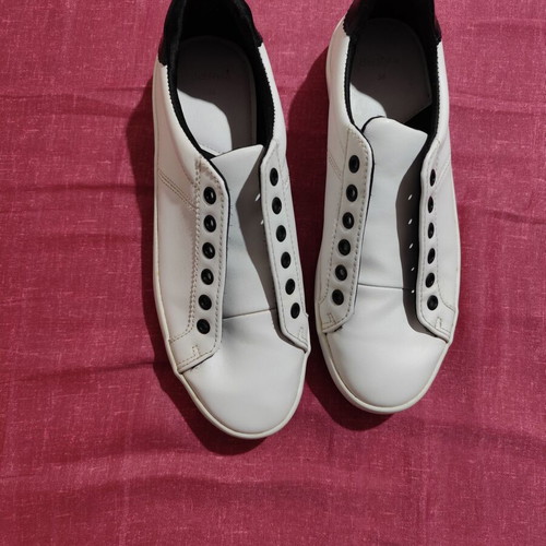 Bershka leather women's sneakers used, size 38, white without laces