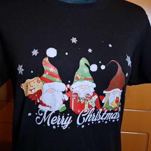 Blouse Size S new, black with Christmas design