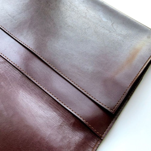 Olympic Airways leather briefcase-folder used, 1970s