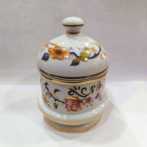 Vintage Limoges Style Porcelain Biscuit Jar like new with 22K gold