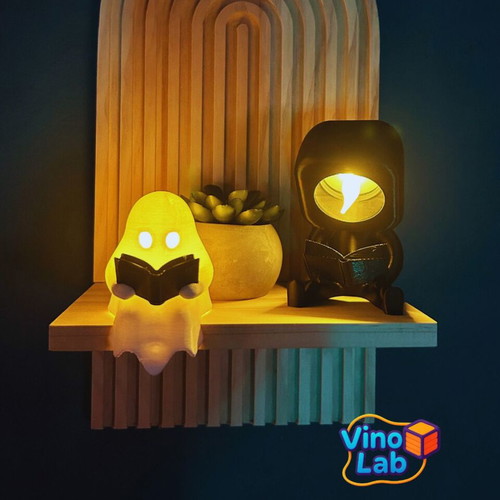 3D Printed Ghost & Reader Lamps set of 2 new decorative lights