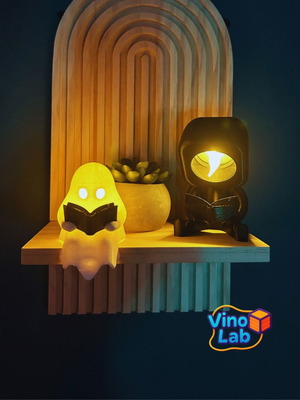 3D Printed Ghost & Reader Lamps set of 2 new decorative lights