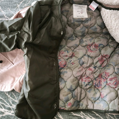 Zara double jacket for girls 2-3 years like new, pink multicolor