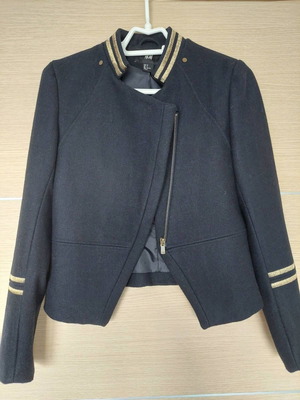 H&M wool jacket used, blue, size 36
