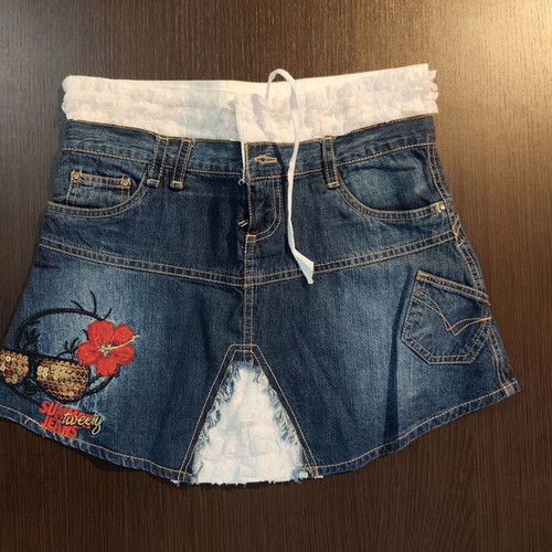 Looney Tunes denim skirt used, size 140 cm, for 10-year-old girl