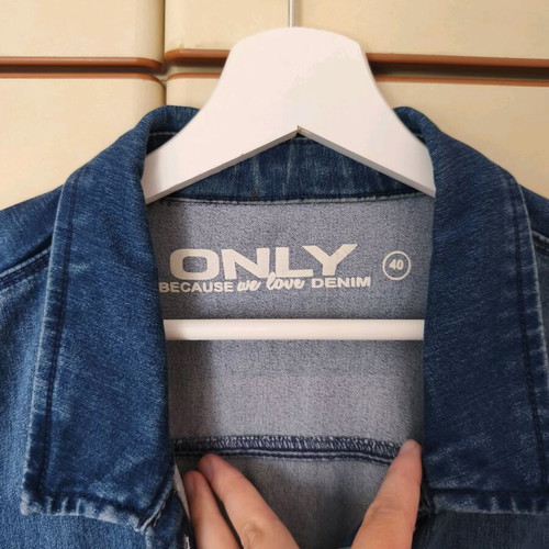 Only denim jacket used, dark blue, size 40 (L)