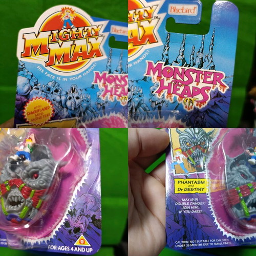 Bluebird Phantasm and Dr Destiny Monster Heads sealed card new